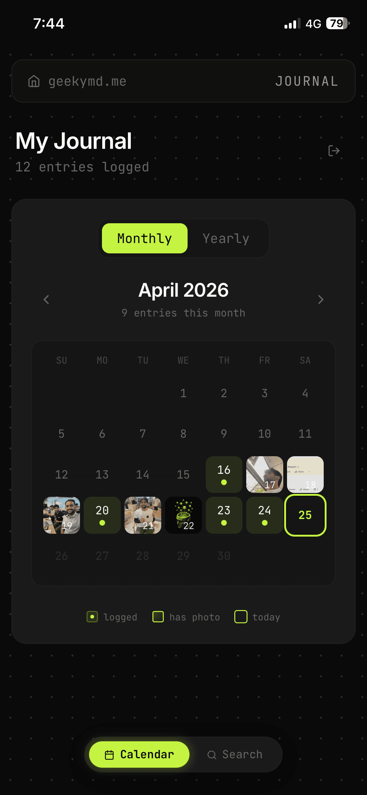 Trace app — Your journal. Your agent's memory.