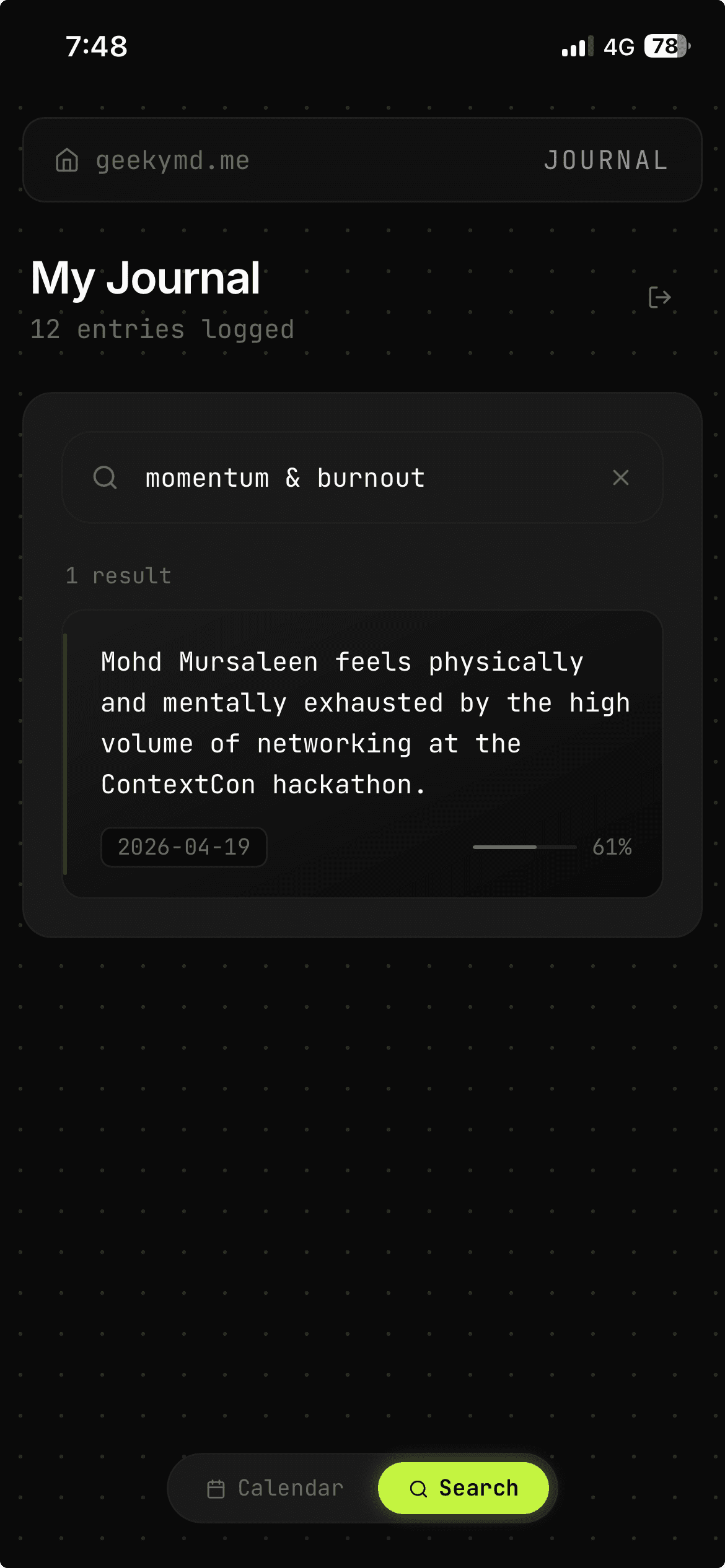 Semantic search results